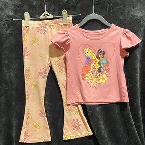 Toddler Girl 4T Disney Princess Pink Floral Set